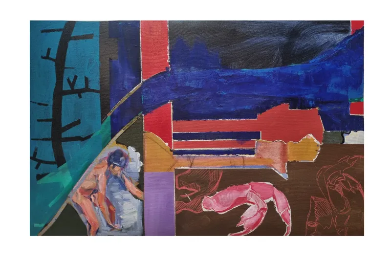 Itaunas, 2024 — Oil, Acrylic, Canvas, Pen, by João Hisse